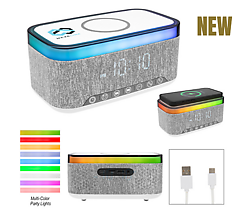 Rise & Shine Clock With Light-Up Speaker & Charger