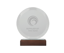 Redondo Crystal Award with Wood Base
